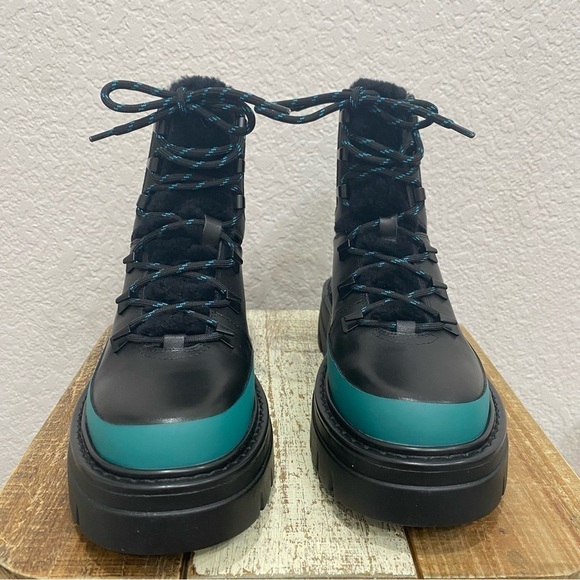 Marc Fisher LTD MLizuma Lugsole Leather Combat Boots Size 6.5 - Picture 6 of 10